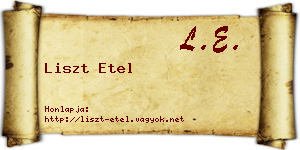 Liszt Etel névjegykártya
